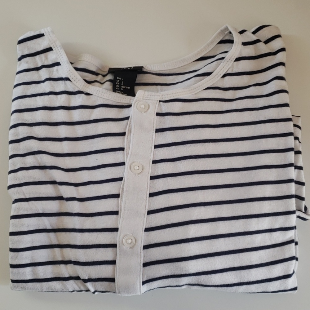 3/4 sleeves striped t-shirt